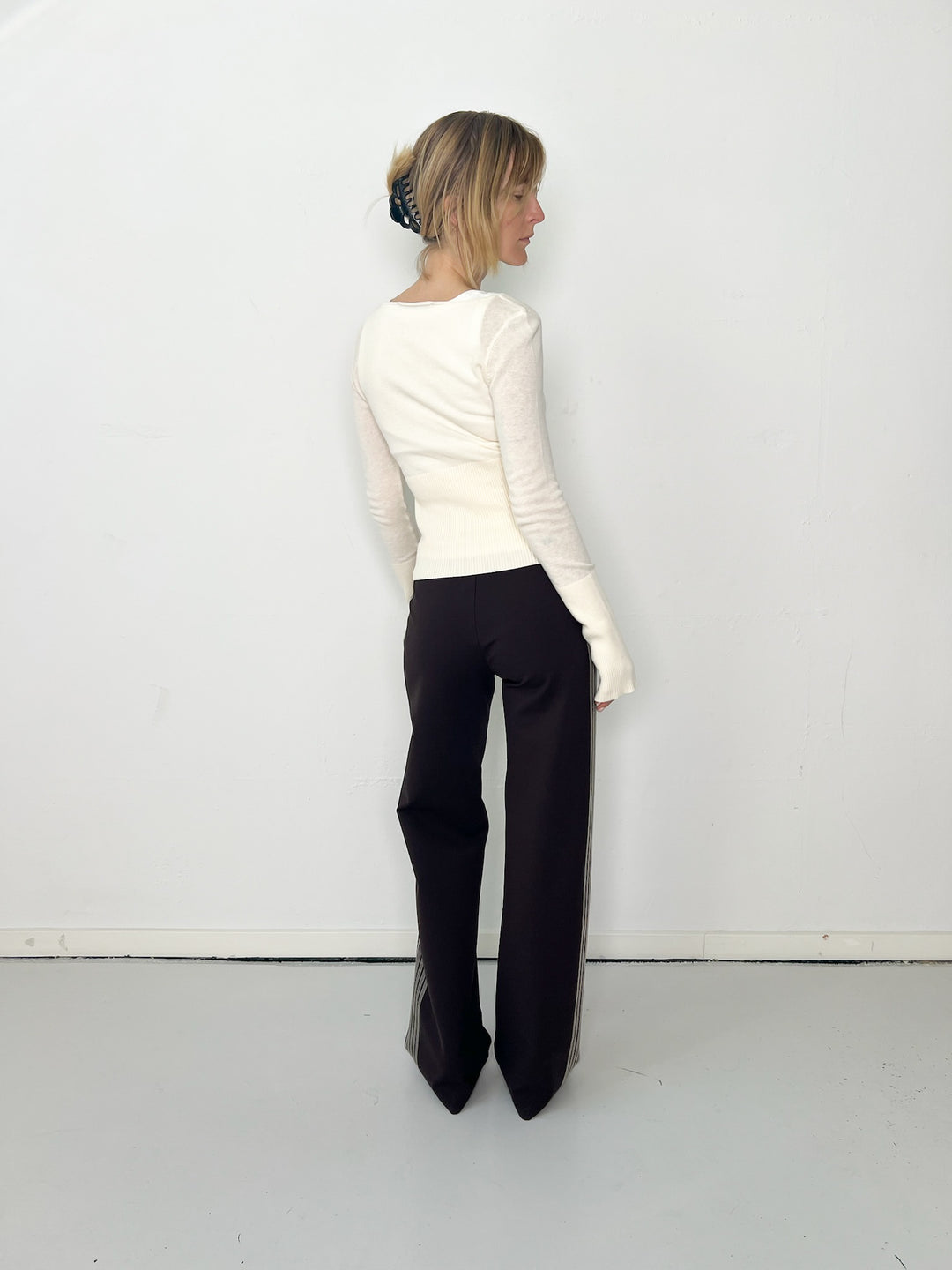 ZIGGI TRACK PANTS BROWN/OFF WHITE