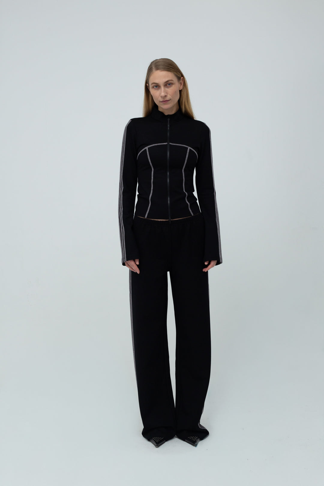 Zoe Track Blouse Black