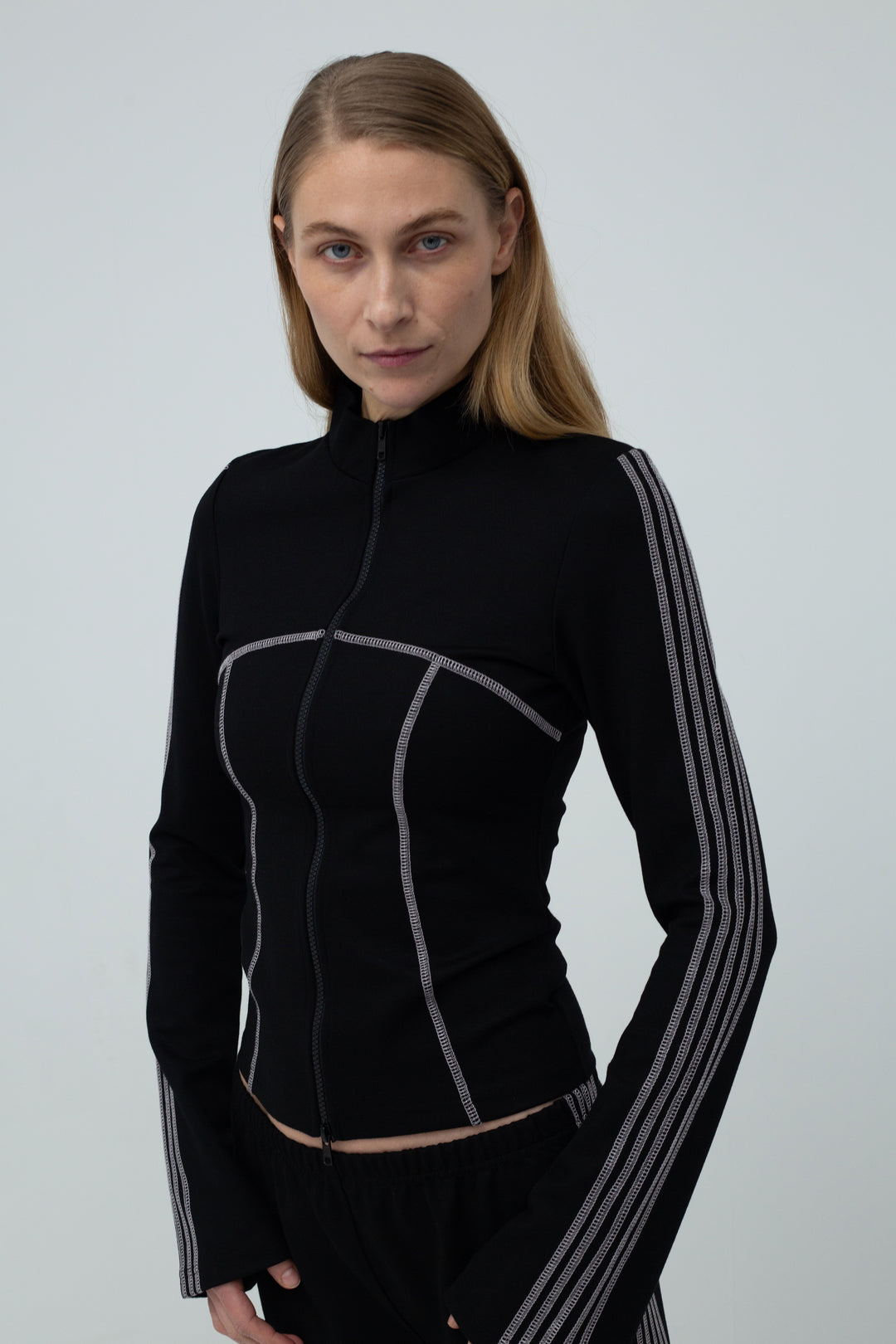 Zoe Track Blouse Black