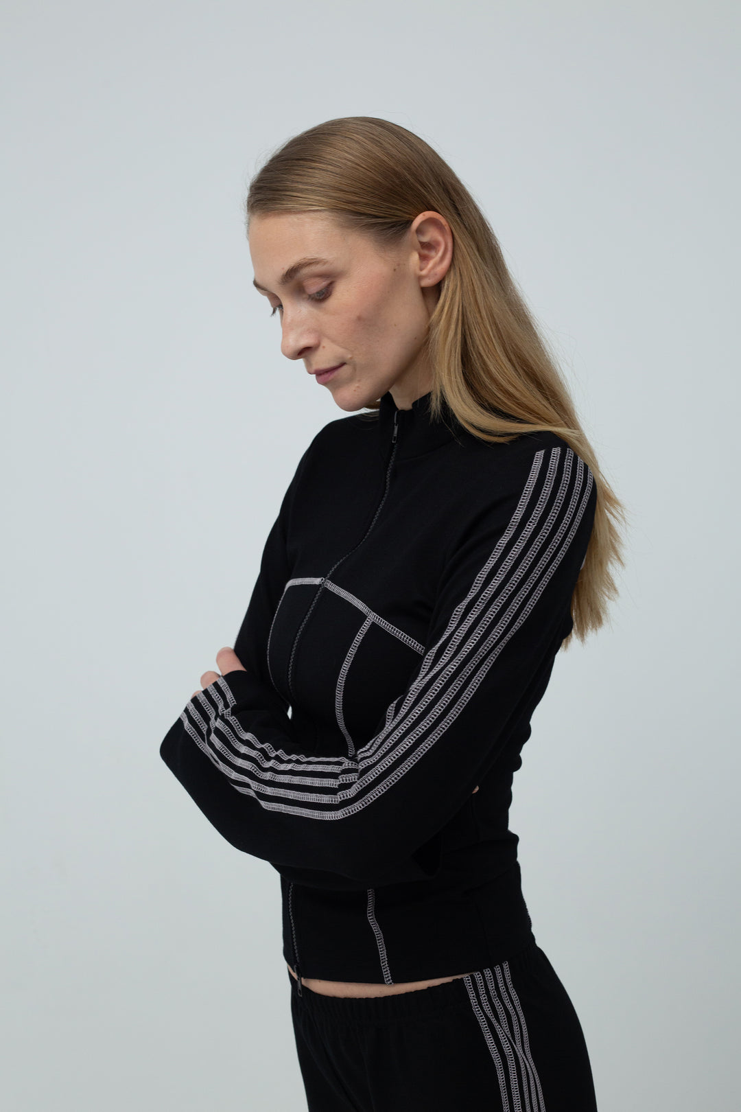 Zoe Track Blouse Black