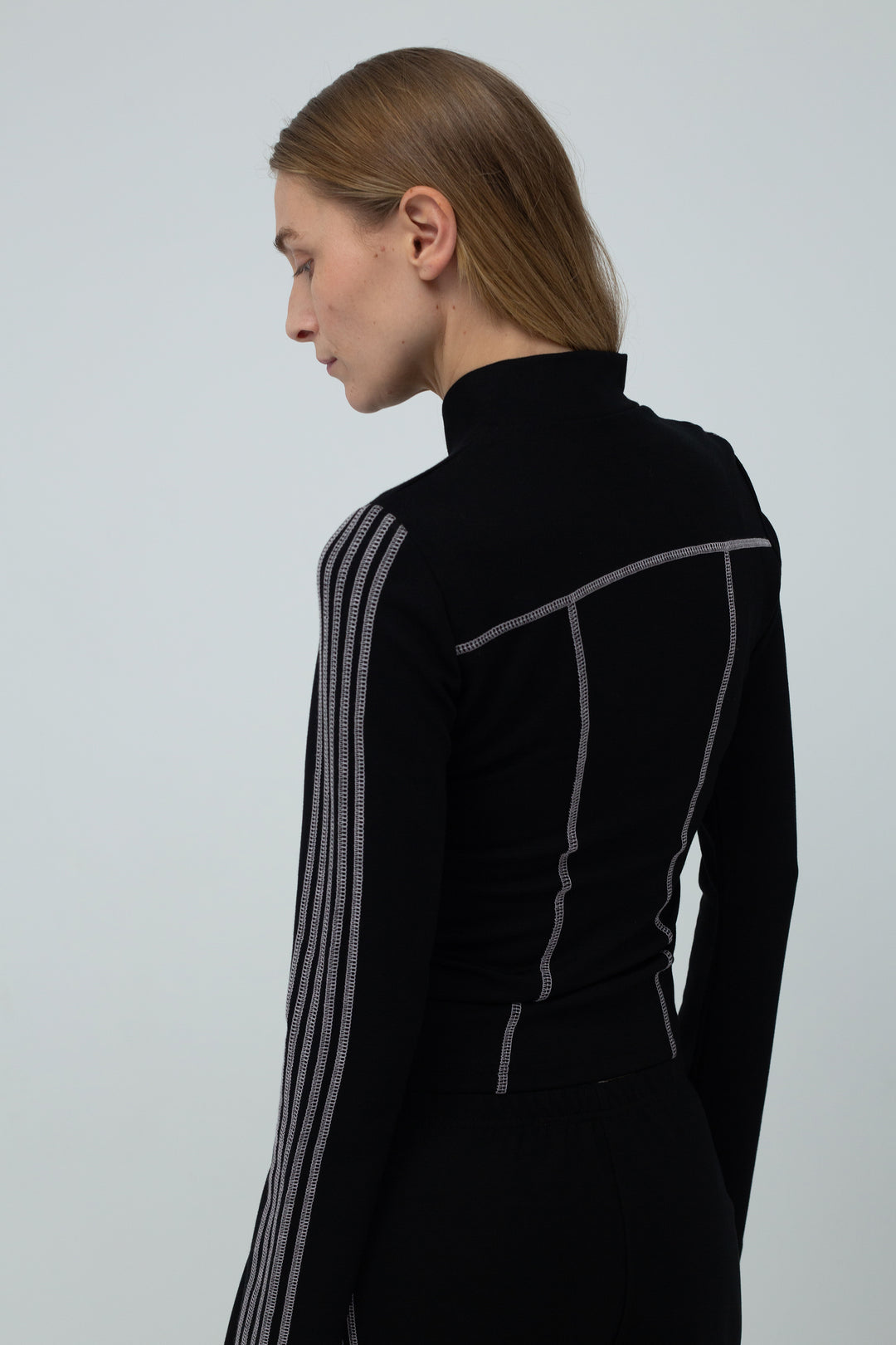 Zoe Track Blouse Black