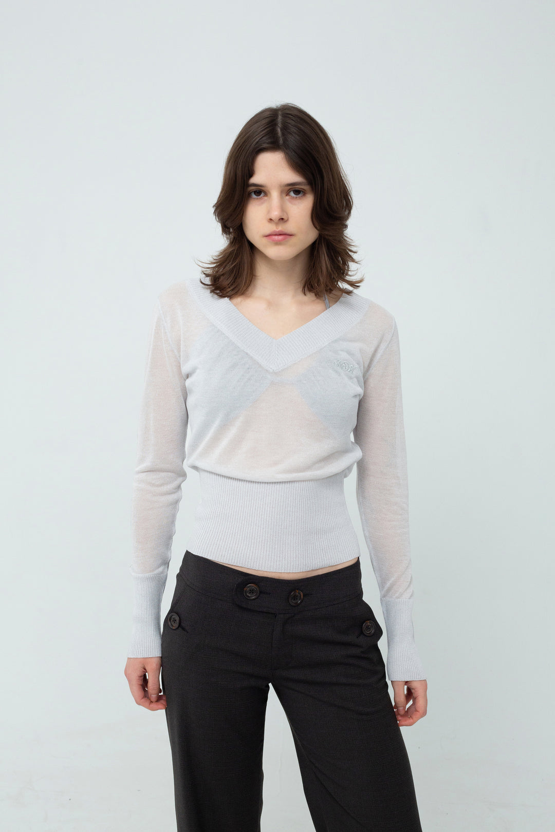 Sima V-Neck Silver
