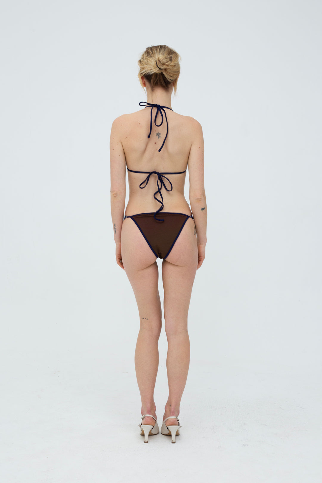 Sica Bikini Top Dark Brown/Navy Blue