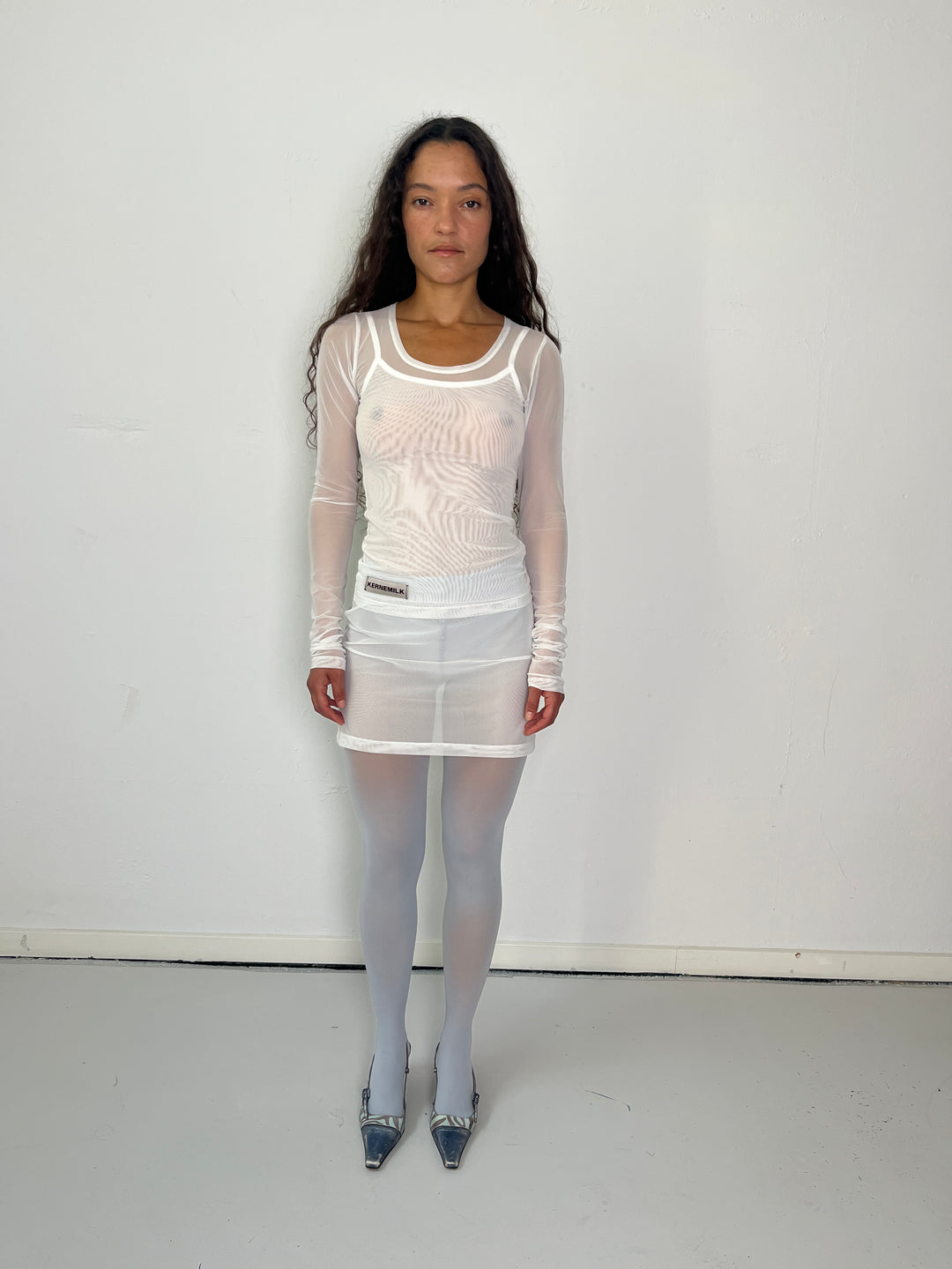 Lula Dress White Mesh