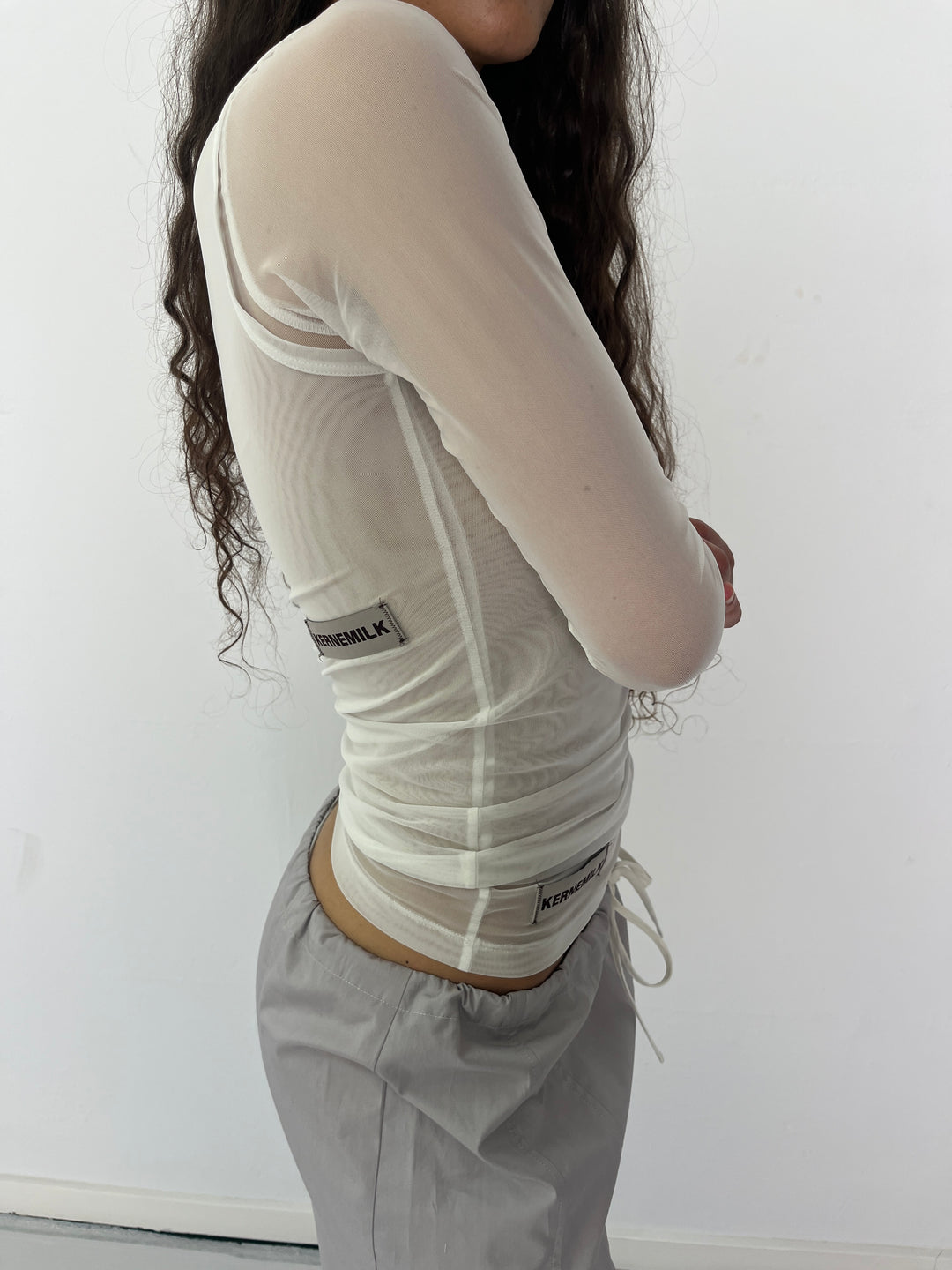 Java Blouse White Mesh