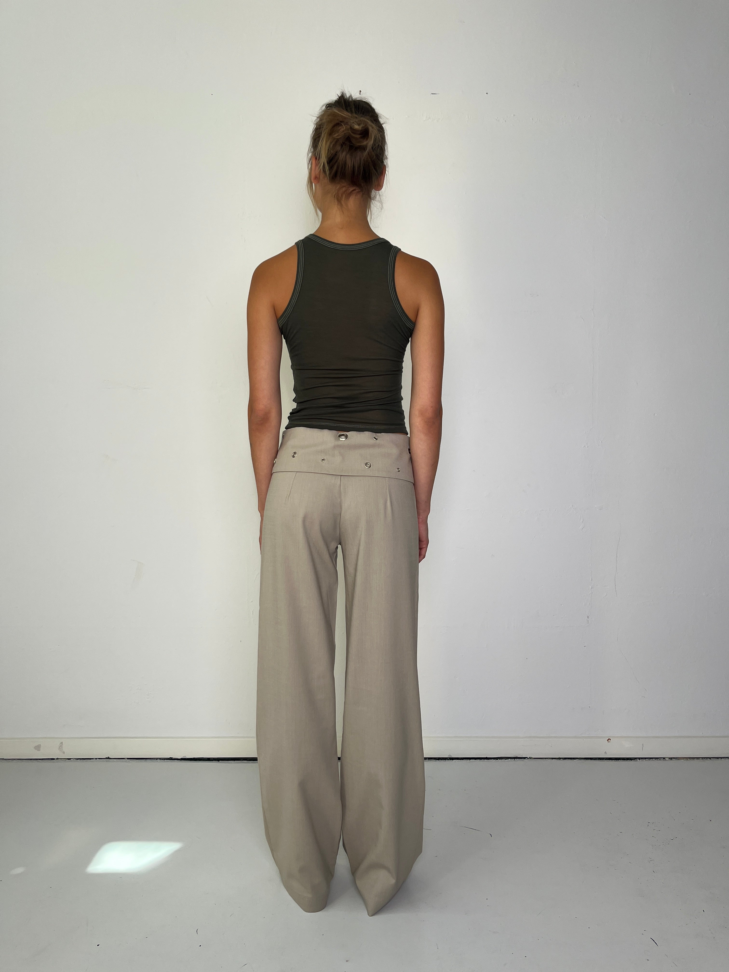 パンツ ella selectshop waist rib pants (cream) Ella Pants Sand W. Eyelets – Kernemilk