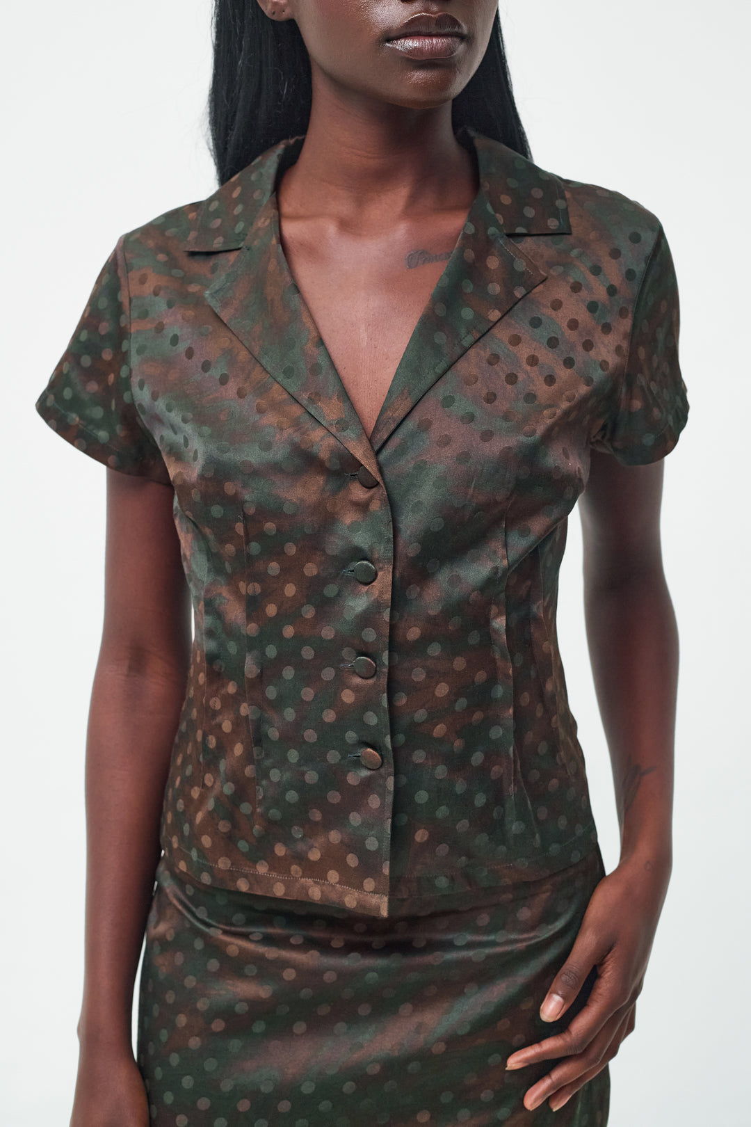 Mimi Shirt Brown Dot