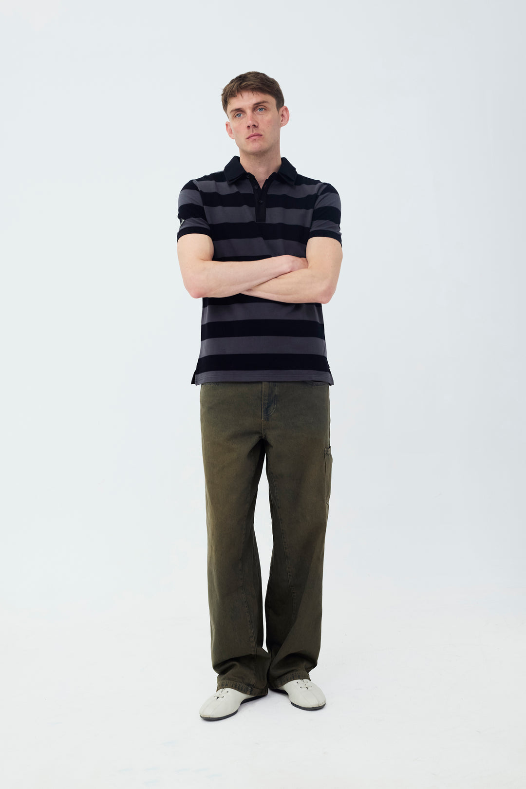 Louis Polo Short Sleeve Grey/Black