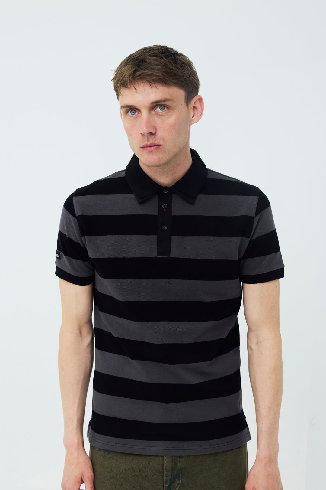 Louis Polo Short Sleeve Grey/Black