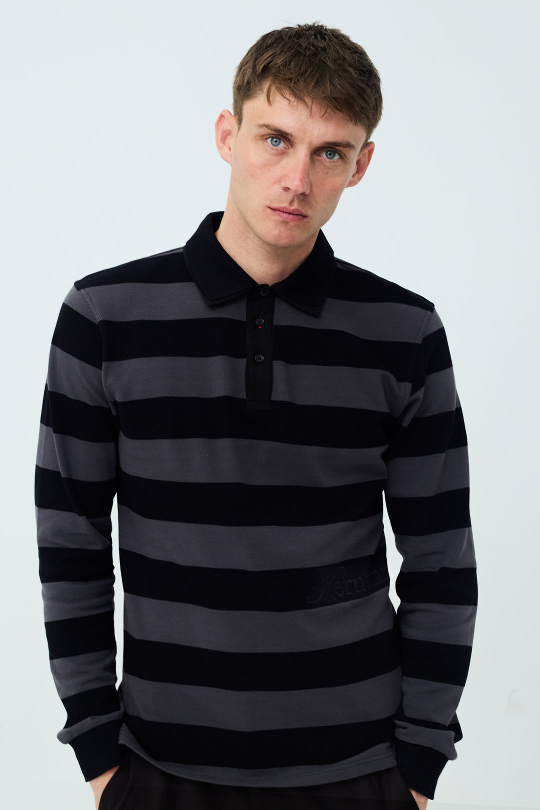 Louis Polo Long Sleeve Grey/Black