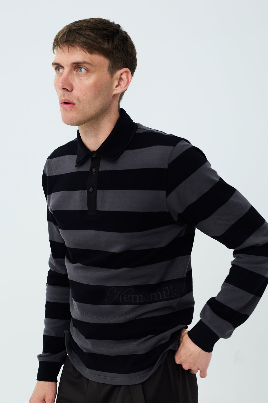 Louis Polo Long Sleeve Grey/Black