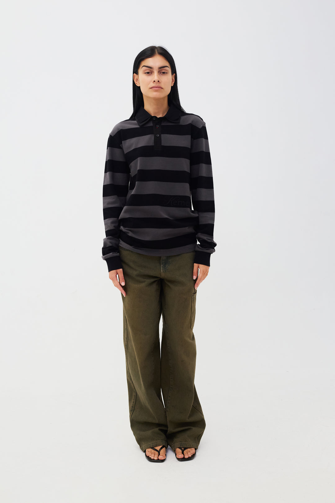 Louis Polo Long Sleeve Grey/Black