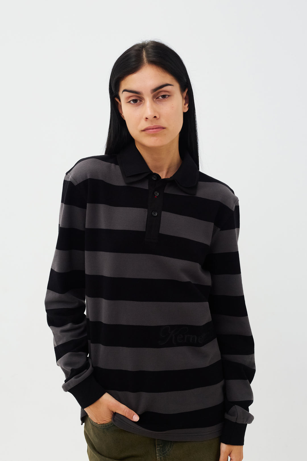 Louis Polo Long Sleeve Grey/Black