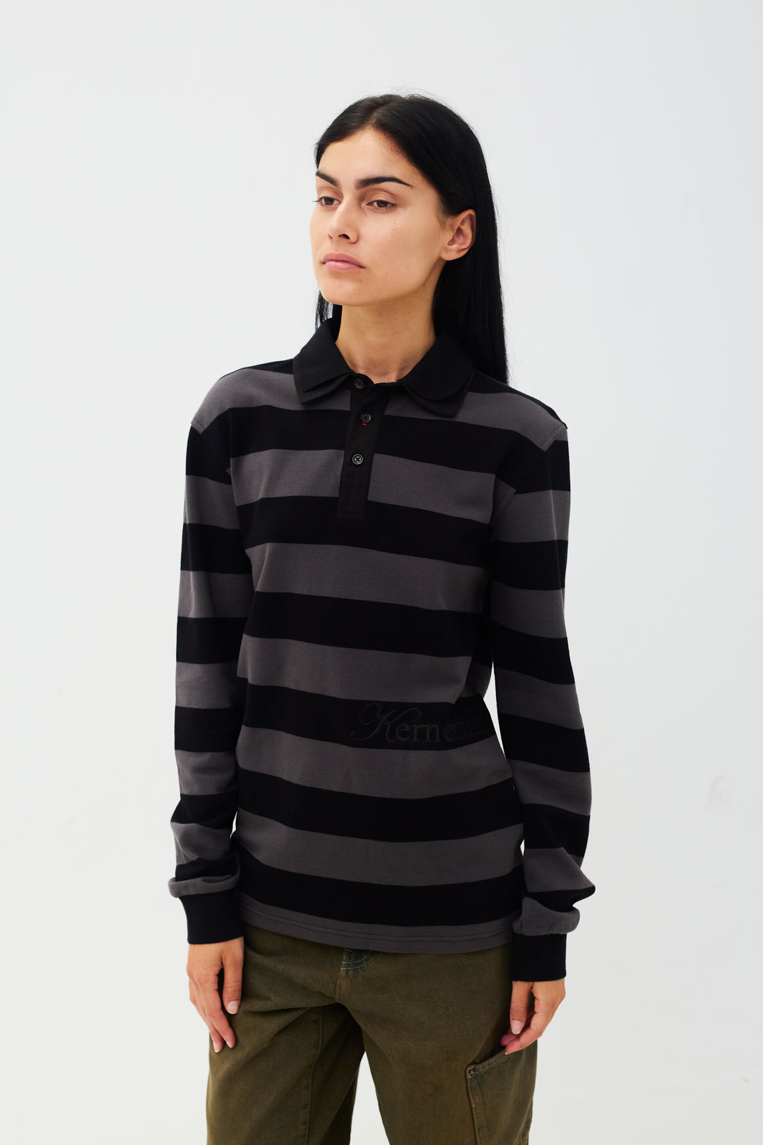 Louis Polo Long Sleeve Grey/Black