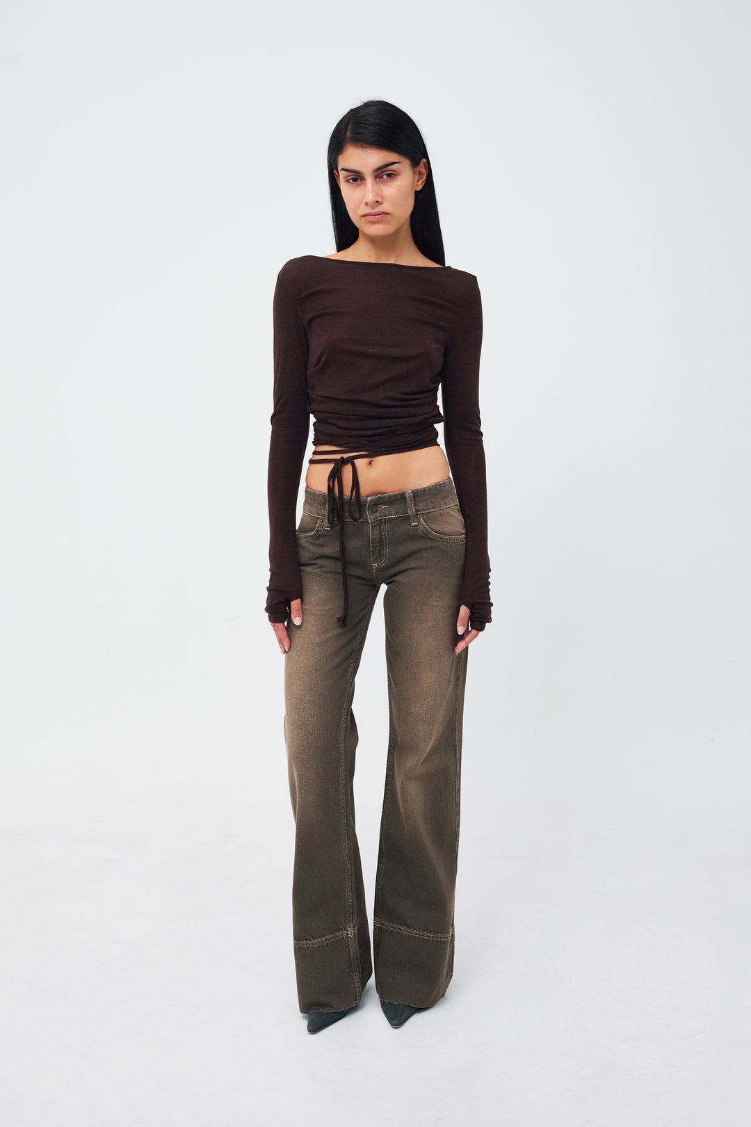 Luna Wrap Blouse Brown