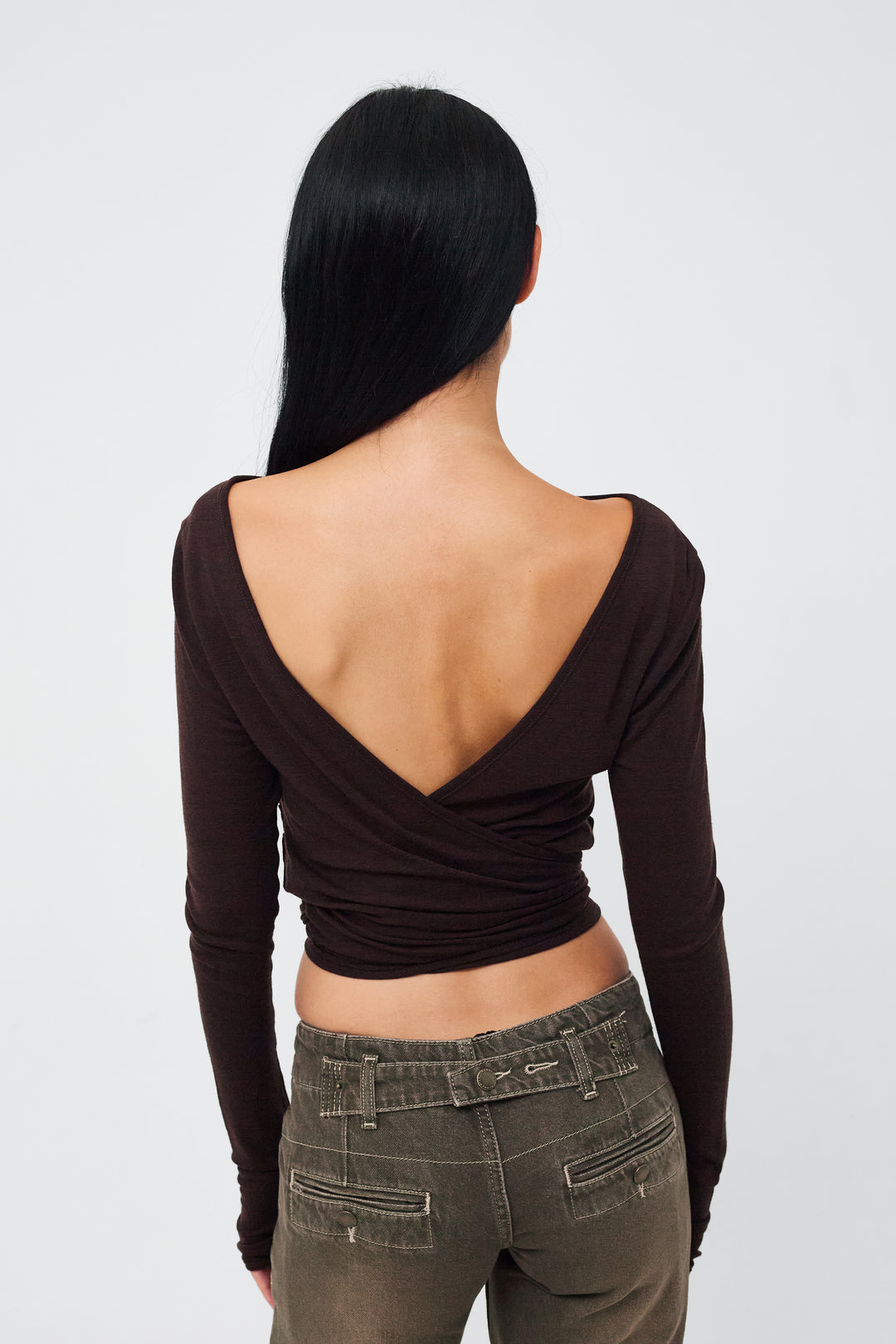 Luna Wrap Blouse Brown
