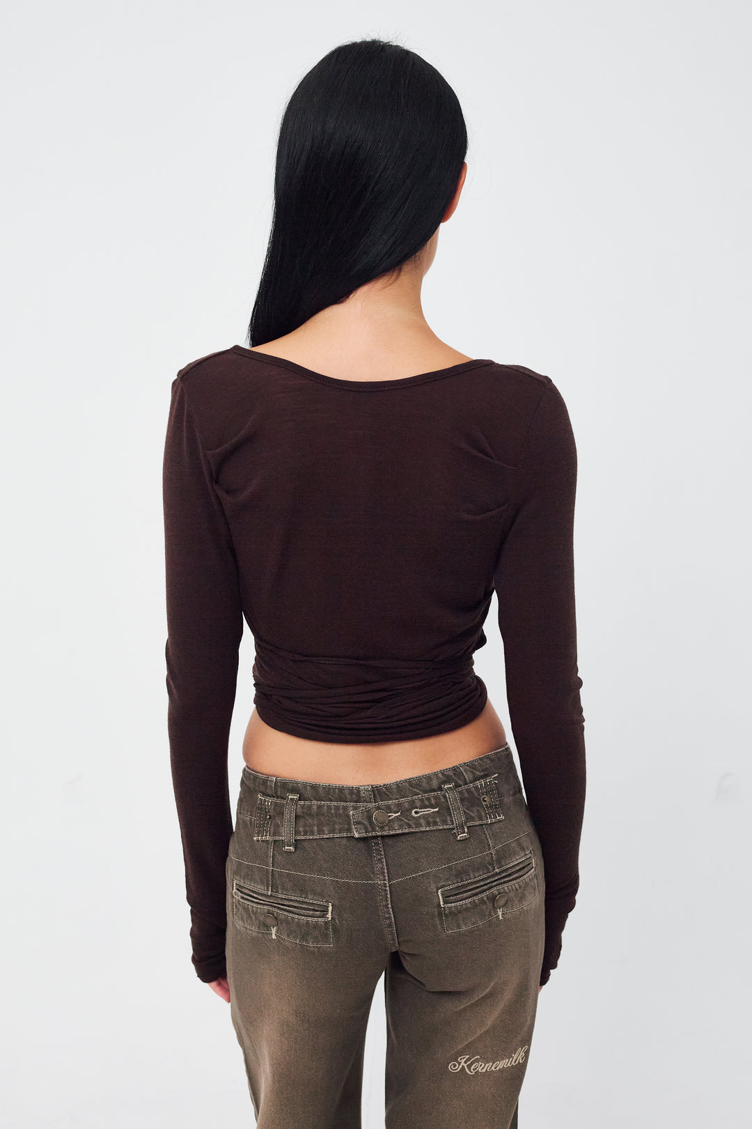 Luna Wrap Blouse Brown