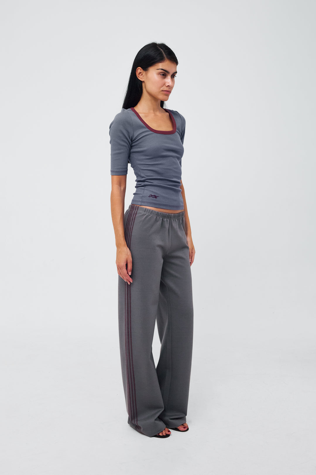 Ziggi Track Pants Grey/Deep Red