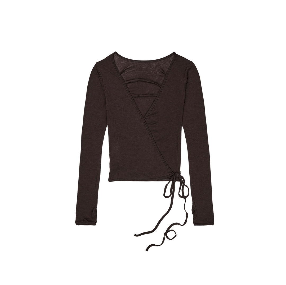 Luna Wrap Blouse Brown