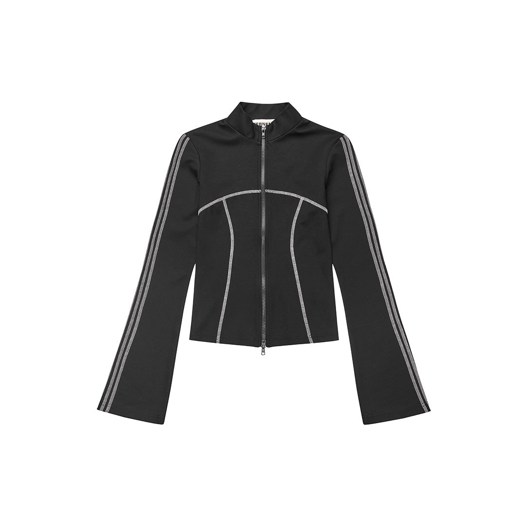 Zoe Track Blouse Black