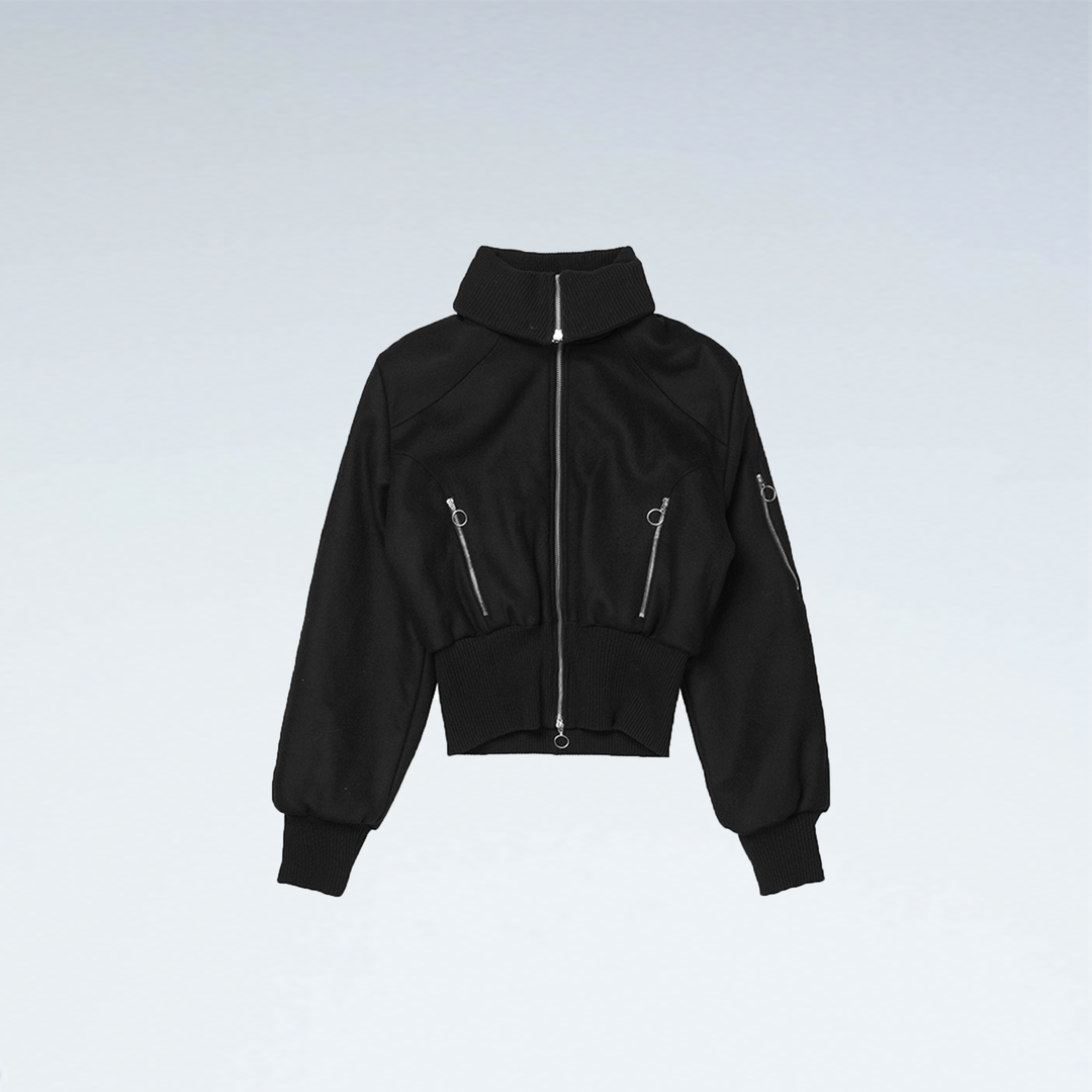 Jet Bomber Wool Black