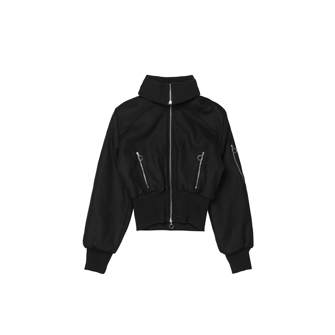 Jet Bomber Wool Black