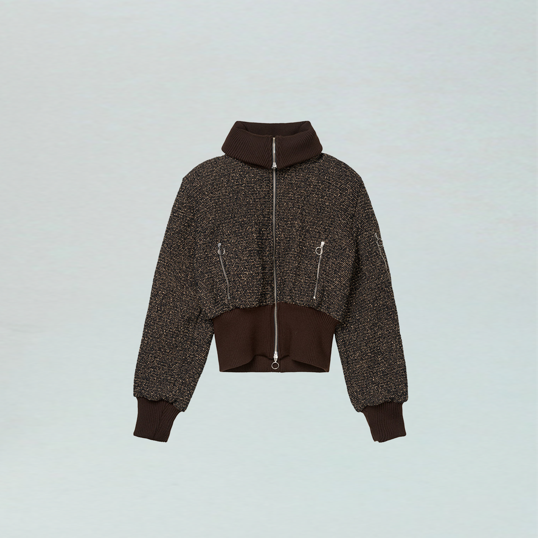 Jet Bomber Wool Dark Brown