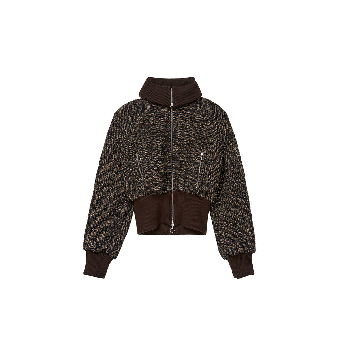 Jet Bomber Wool Dark Brown