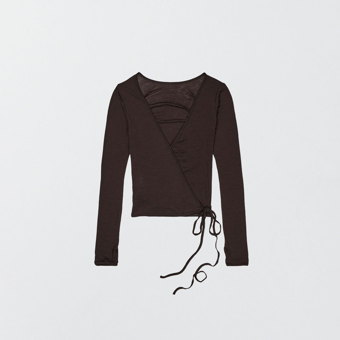 Luna Wrap Blouse Brown
