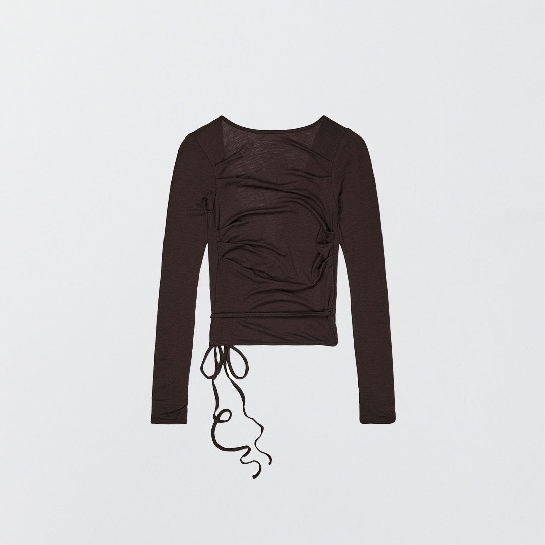 Luna Wrap Blouse Brown