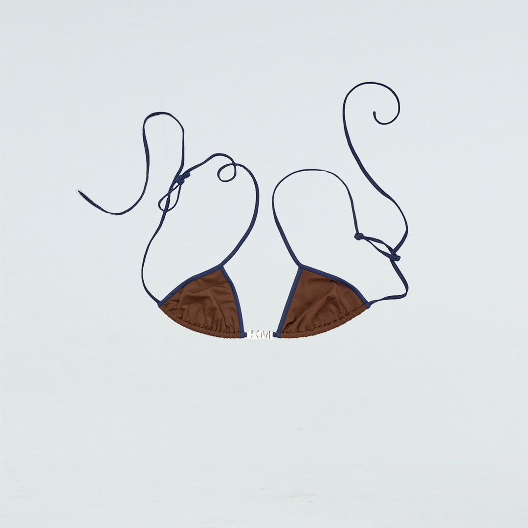 Sica Bikini Top Dark Brown/Navy Blue