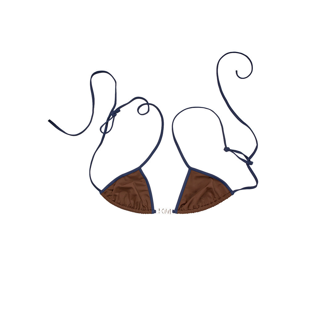 Sica Bikini Top Dark Brown/Navy Blue